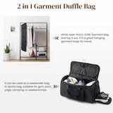 S-ZONE Garment Duffle Bags for Travel Carry on Convertible 2 in 1 Suit Bags Hanging Suitcase with Toiletry Bag 50L
