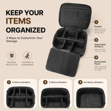 HOMEAL Smell Proof Bag with Lock, 11x8.5x5.2 Inch Large Odorless Storage Case with 6 Dividers, Containers and Rolling Tray Included, Travel Stash Kit for Men - Black