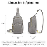 S-ZONE Leather Sling Bag for Women Men RFID Blocking Small Crossbody Sling Backpack Purses Chest Bags Travel Cycling Hiking