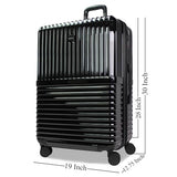 World Traveler Dejuno Tonal 28-Inch Polycarbonate Lightweight Hardside Expandable Spinner Luggage Suitcase with TSA Lock - Onyx