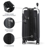 Travelpro Platinum Elite Hardside Expandable Carry on Luggage, 8 Wheel Spinner, TSA Lock, Hard Shell Polycarbonate Suitcase, Shadow Black, Compact Carry on Laptop Pocket 20-Inch