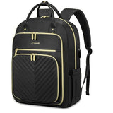 LOVEVOOK Laptop Backpack Women Teacher Backpack,15.6 Inch Laptop Bag with USB Port,Waterproof Daypack for Work Travel,Black