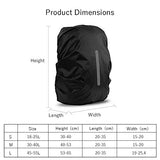 LAMA 2 Pack Waterproof Rain Cover for Backpack, Reflective Rucksack Rain Cover for Anti-Dust/Anti-Theft/Bicycling/Hiking/Camping/Traveling, M Size (for 30L-40L Backpack), 2 Pcs Black