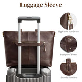 S-ZONE Leather Tote Bag for Women Large Shoulder Bag Work Top Handle Handbag Satchel Purse 2Pcs Set