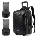 Fanwoli Vacuum Seal Backpack Travel with Built-in Electric Pump, Rolling Carry On Backpack with Wheels, Expandable Waterproof Compression Backpack Dual TSA Lock for 18