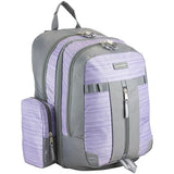 Eastsport Extra Large Backpack Expandable Oversized For Travel Hiking Work Camping Sports Outdoors With Drawstring Bag 18x13.5x9.5 Mochila De Viaje Lilac Stripes