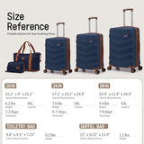 CONCEPTEN Luggage Sets 5 Piece, Expandable Hardside Suitcase with Spinner Wheels, 20/24/28 inch Travel Luggage Set, Lightweight Carry On with TSA Lock (Dark Blue)