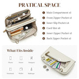 S-ZONE Crossbody Bags for Women Small Purses RFID Vegan Leather Wallets Multi Compartment Zipper Card Slots