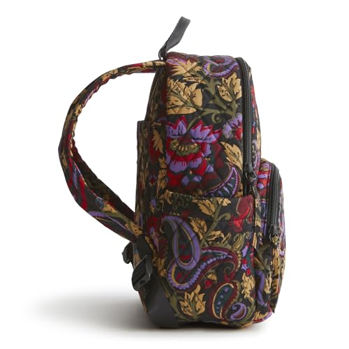 Vera Bradley Women's Premium Cotton Small Banbury Backpack, Midnight Garden Paisley, One Size