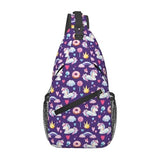 KOSUES Unicorns Rainbow Donut Lollipop Crown Star Heart Sling Bag Casual Crossbody Bag Sports Shoulder Backpack Travel Chest Pack Cycling Cross Bags Gym Hiking Daypack