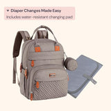 BabbleRoo Diaper Bag Backpack - Baby Essentials Travel Tote - Multi Function Water Resistant Diaper Bag, Travel Essentials Baby Bag with Changing Pad, Stroller Straps & Pacifier Case - Unisex, Khaki