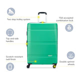United Colors of Benetton Now! Hardside Luggage with Spinner Wheels, Light Blue, Checked-Large 27 Inch