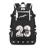 Didonia Basketball Player 23 Backpack Laptop Travel Bag Men's Women's Teenage Schoolbag (black- white)