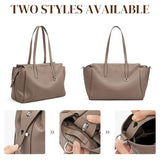S-ZONE Leather Tote Bag for Women Large Shoulder Bags Crossbody Handbag Work Purse Travel Trip