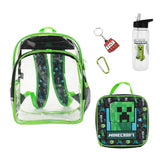 BIOWORLD Unisex Minecraft Creeper 5- Piece Backpack set (Little Kid/Big Kid), Green, One size