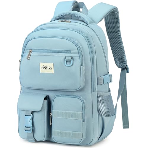 abshoo Large Heavy Duty Backpack For School College Bookbag Casual Multi Pocket Travel Backpacks (Blue)