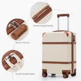 Coolife PC Hardshell Luggage, TSA Lock, Spinner, 3-Piece Set with Backpack