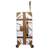 Chariot Regal Vintage Style 2-Piece Hardside Carry-On Retro Train Case Spinner Luggage Set - Ivory