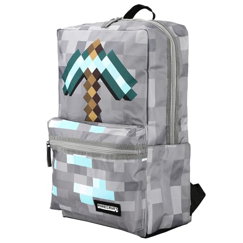 Minecraft Axe Print Gray Backpack