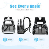 Bluboon Clear Backpack for Stadium Events 12×6×12 See-Through Stadium Approved Small Clear Bag for Concert Sports Outdoor (Black, Mini-12)