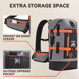 HEETA Dry Bags Waterproof Backpack 40L for Men & Women, Roll Top Heavy Duty Cushioned Hiking Backpack for Kayaking Boating Paddle Boarding Travel Camping Beach Vacation Cruise Ship Essentials, Grey