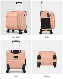Hanke 16 Inch Underseat Carry On Luggage with Wheels Small Suitcase Softside Luggage Bags for Travel Lightweight Suitcases with Wheels Travel Luggage Personal Item for Men and Women(Pink)