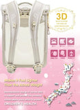 IwaiLoft Ransel Randoseru Backpack Automatic Satchel Japanese School Bag Cherry Blossom Sakura Embroidery PU Bookbag (Aiboly)