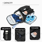 JYColofex color design tennis mountain climbing travel backpack, independent shoe compartment for sports and fitness, waterproof 15.6-inch computer bag large (A-) (Black)