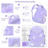 NSEQB Girls School Backpack Set With Lunch Box For Elementary Middle,Pink