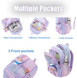 Lroiutian Mesh Backpack for Girls Boys, Heavy Duty Semi-Transparent Mesh Bookbag Womens Mens Mesh Backpacks for School, Sports, Beach, Swimming, Travel Purple Leopard
