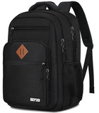 BICPSRO Classic School Backpack for Boys Girls Teens, Black Backpack for Men Women, 15.6 Inch Laptop Bookbag with Reinforced Straps for College High Middle School Work Business Book Bag