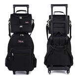 Tilami Rolling Backpack 18 inch Double Handle with Lunch Bag Wheeled Kids Backpack for Girls and Boys, Black