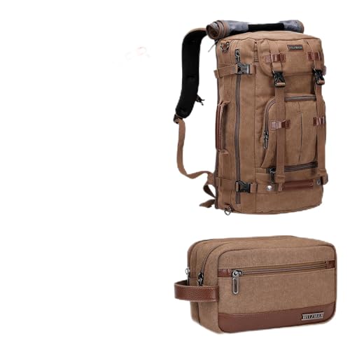 WITZMAN Canvas Travel Backpack Large Laptop Bags Convertible Shoulder Toiletry Bag Hanging Dopp Kit Organizer Water-resistant