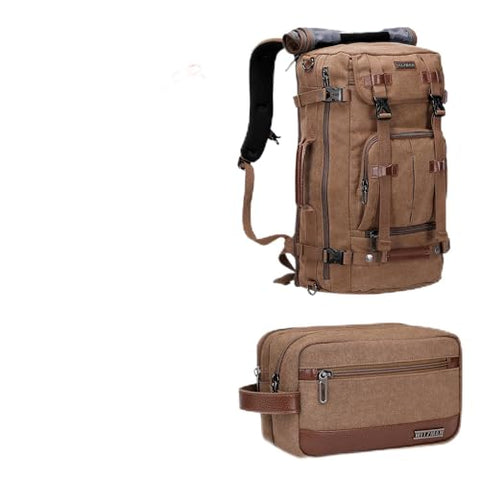 WITZMAN Canvas Travel Backpack Large Laptop Bags Convertible Shoulder Toiletry Bag Hanging Dopp Kit Organizer Water-resistant
