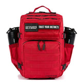 WOLFpak 35L Athletic Gym Backpack - Durable 1000D Waterproof Oxford Material with MOLLE Webbing, Laptop Pocket & Dual Cup Holders, Durable Fitness/Travel/Military Daypack (Elite Red)