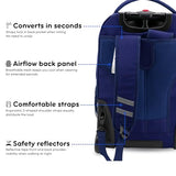J World Sundance Laptop Rolling Backpack for Girls Boys. Roller Bookbag with Wheels, 20 Inch, Navy
