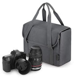 S-ZONE Waterproof Shockproof Practical Foldable Padded DSLR SLR TLR Camera Protection Insert Bag Lens Cases for Canon Sony Nikon Olympus Camera Grey