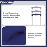 CENICENI Ultralight 20" 24" Travel Luggage Set Carry-On Airline Approved Softside Suitcase, 360° Spinner Wheels, TSA Lock, with 7-Piece Travel Accessories, Navy Blue