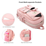 Hidds Laptop Backpacks 15.6 Inch College Backpack Elementary Middle High School Bag Large Cute Bookbags Anti Theft Travel Back Pack Casual Daypack Kids Book Bag for Teens Girls Women Students (Pink)