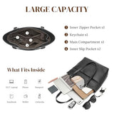 S-ZONE Leather Tote Bag for Women Work Travel Shoulder Bags Designer Purses with Zipper