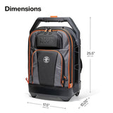 Klein Tools 55604 Rolling Tool Backpack, Tool Bag with 28 Pockets, Heavy Duty Retractable Handle, Large Storage Interior, 3-Inch Wheels