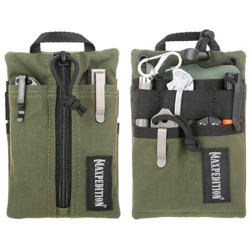 MAXPEDITION Platy Pocket Organizer, Durable EDC Tool Pouch for Men, Neck Wallet with Paracord Lanyard, Holds Flashlight, Multitool, Pen, Notebook (OD Green, 4" x 6")