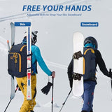 50L Ski Backpack - Water-resistant Ski Boot Bag for Men & Women, Ski Bag with Helmet Holder, Separate Compartments for Goggles, Gloves, Snowboard & Accessories, Durable Ski Carry On Backpack