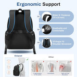 Sisipoet School Backpack for Girls, Lightweight Kids Bookbag for Boys Classic College Backpack for Teen Men Women with Luggage Strap, Age 8-18 Years Old, Black