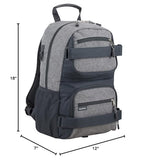 Eastsport Travel Skateboard Backpack Double Strap Laptop Bag Multi-Sport Design for Men and Women, Graystone Chambray