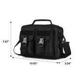 HUNTVP Multifunction Tactical Messenger Bag Nylon Shoulder Briefcase Handbags with USB Port,Black (Black)