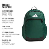 adidas Striker 3 Team Sports Backpack – Daypack for Sports Gym Travel, 36L, Dark Green, OSFA