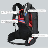 Semsty Ski and Snowboard Hydration Backpack, with 2L Water Reservoir and Insulated Harness, 30L Hydration Pack for Skiing, Hiking