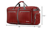 Gonex 100L Large Foldable Travel Duffle Bag with Shoes Compartment, Packable Lightweight Water Repellent Duffel Bag for Camping Gym Weekender Bag Red