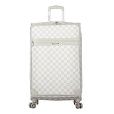 Steve Madden Designer Luggage Collection - 3 Piece Softside Expandable Lightweight Spinner Suitcase Set - Travel Set includes 20 Inch Carry on, 24 Inch & 28-Inch Checked Suitcases (Chalet Light Grey)